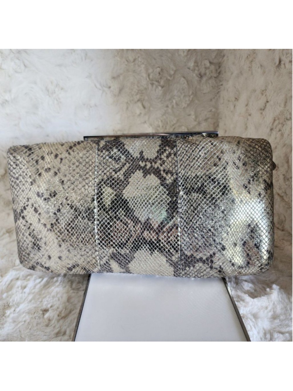 NWOT Coach Limited Edition Metallic Snakeskin Clutch - Picture 2 of 16